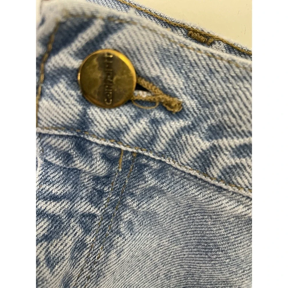Vintage 90s Carhartt Size 38 B29STW Denim carpenter Shorts Jorts Distressed Work